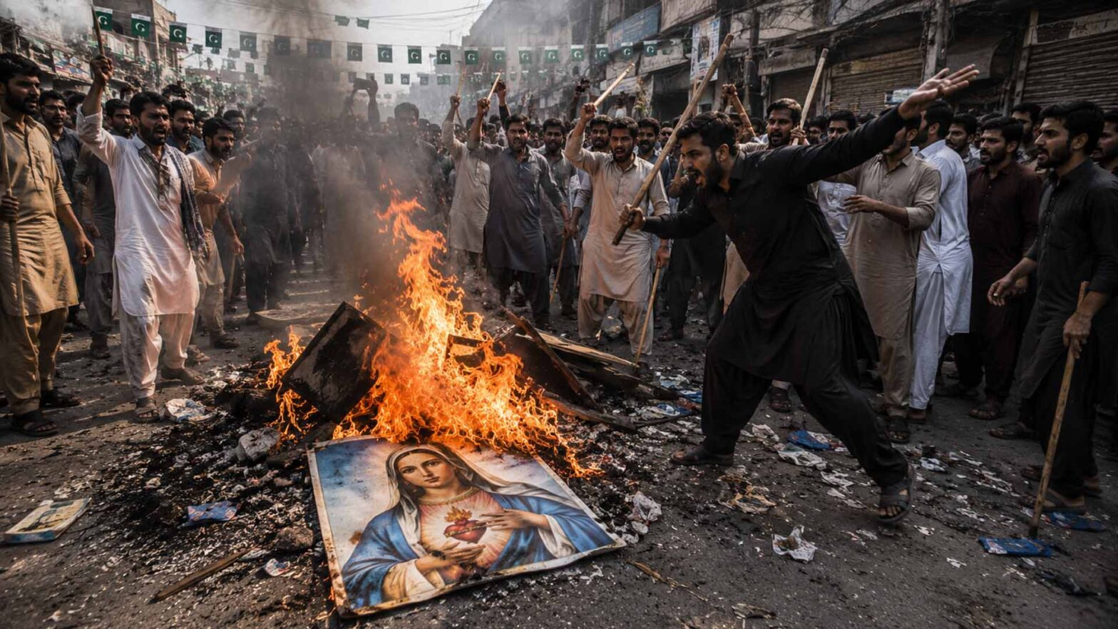 Christian community affected by violence following a blasphemy accusation in Pakistan – illustrative image