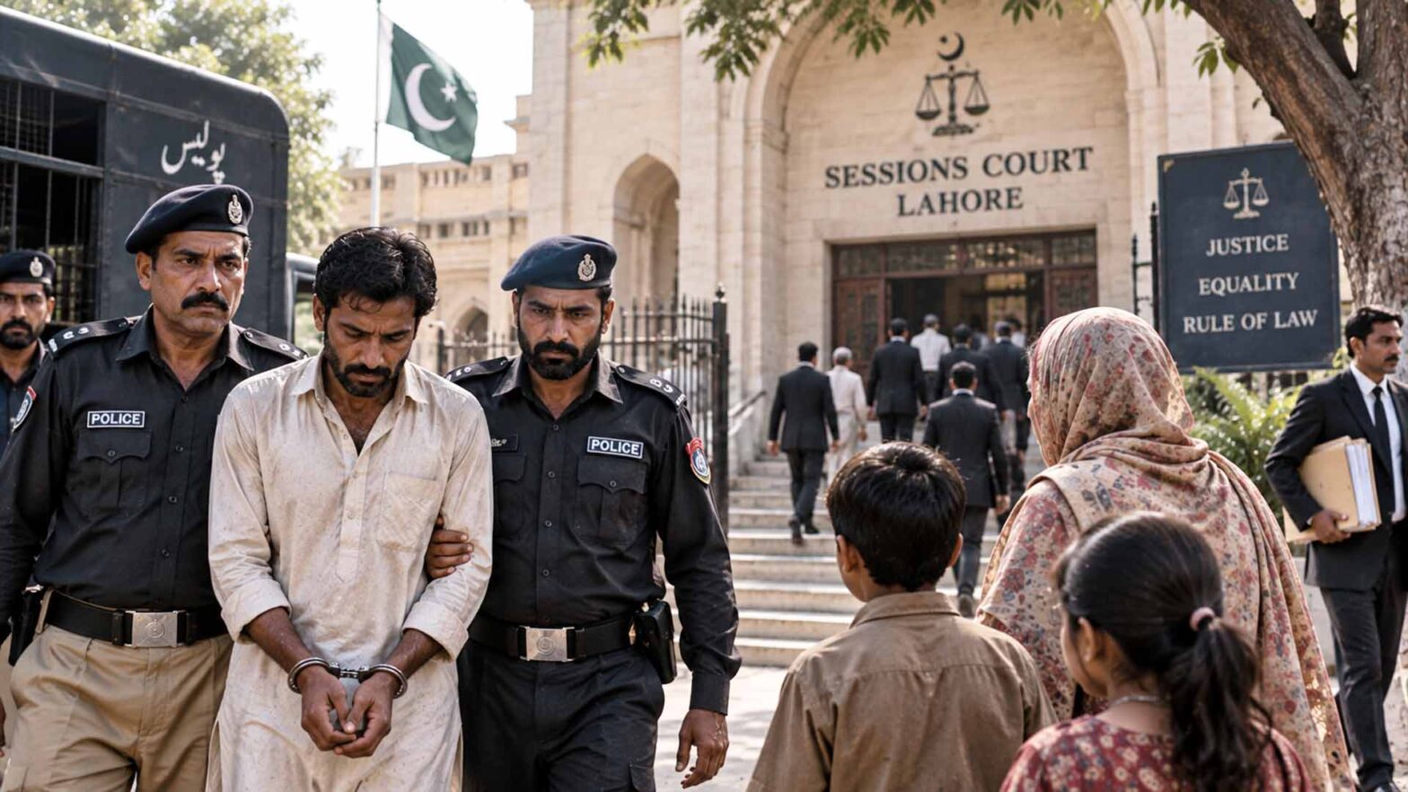 Stages of a blasphemy case in Pakistan from police investigation to court proceedings – illustrative image