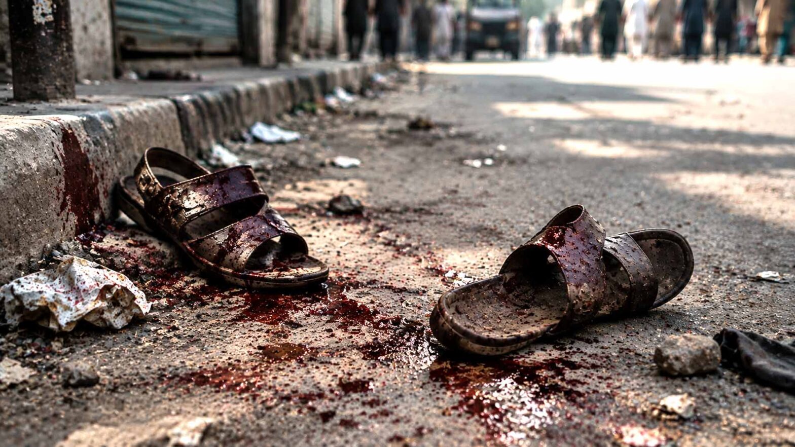 Police confronting a mob during a blasphemy-related incident in Pakistan – illustrative image