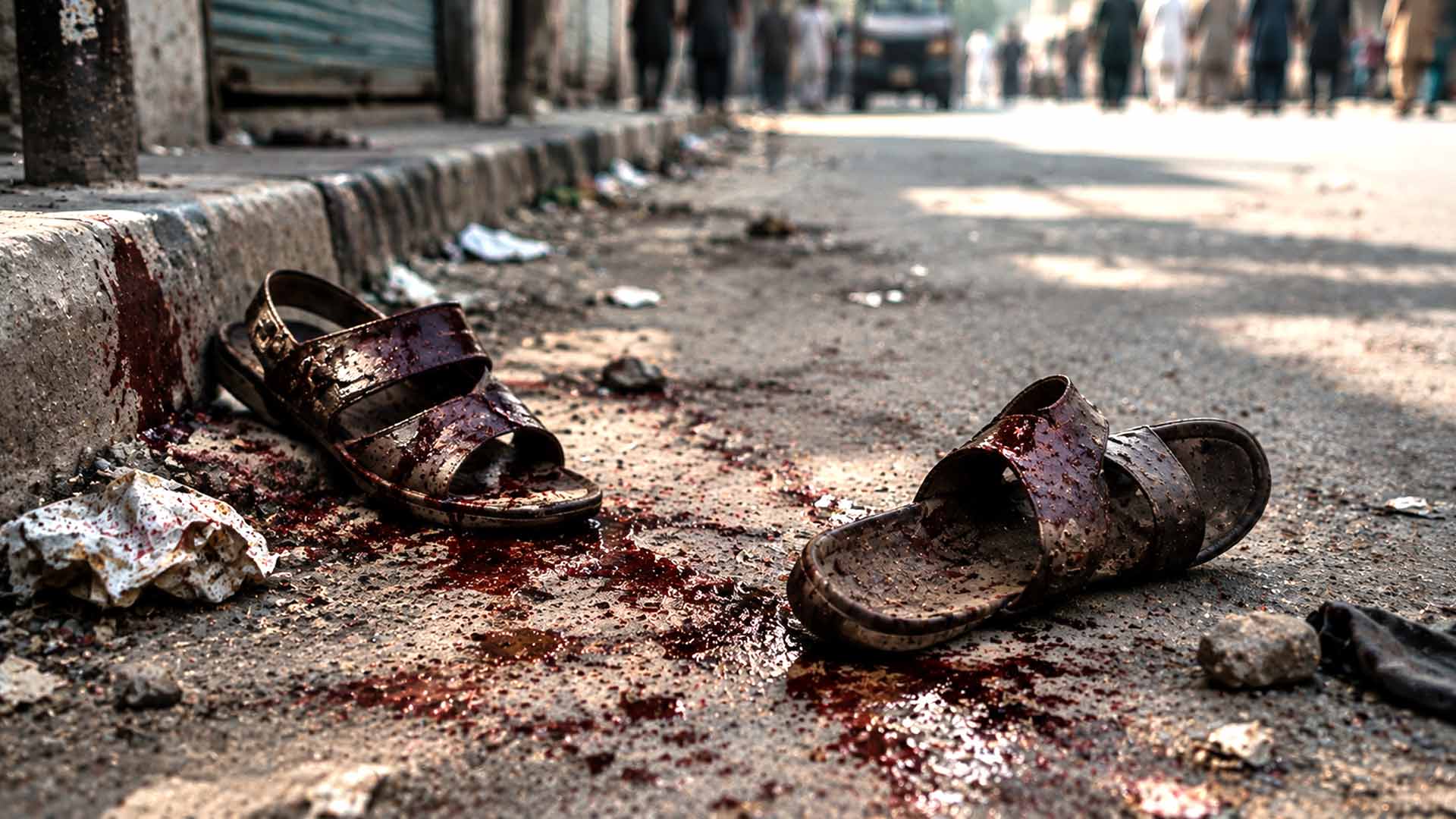 Police confronting a mob during a blasphemy-related incident in Pakistan – illustrative image