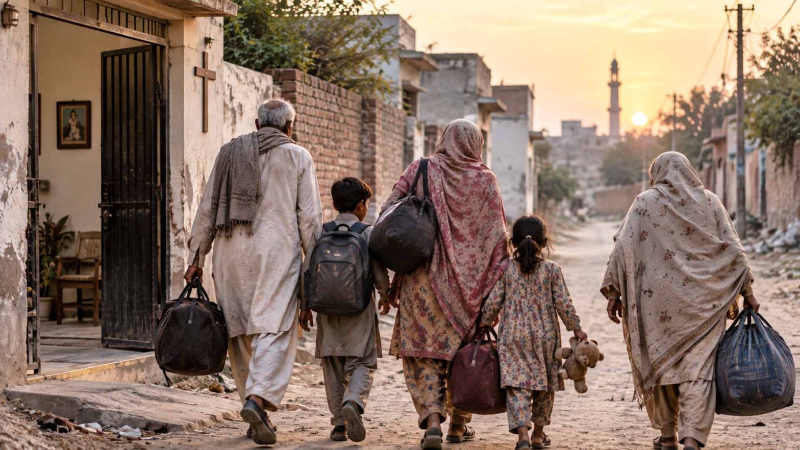 Family displaced after a blasphemy accusation in Pakistan – illustrative image