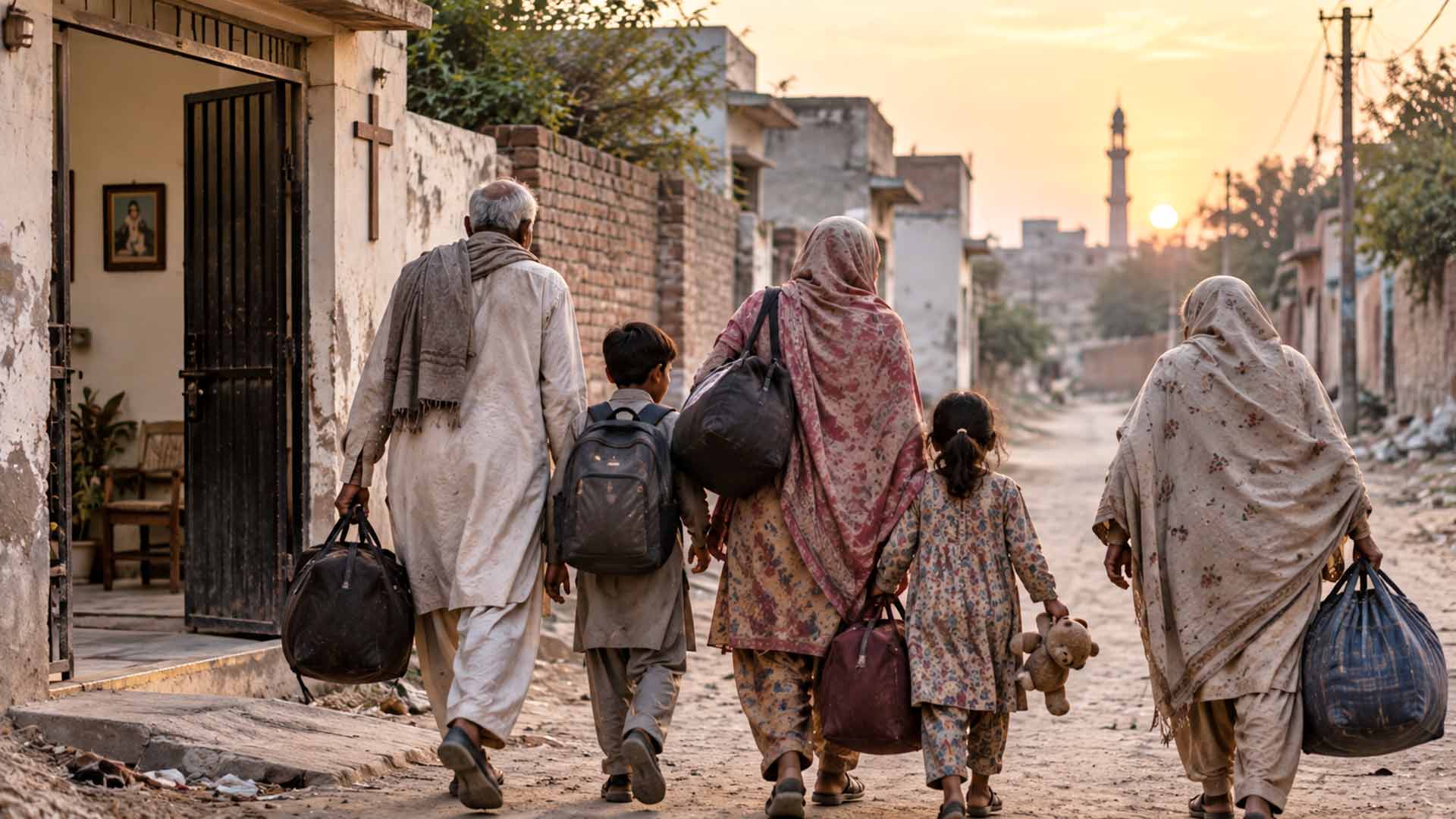 Family displaced after a blasphemy accusation in Pakistan – illustrative image