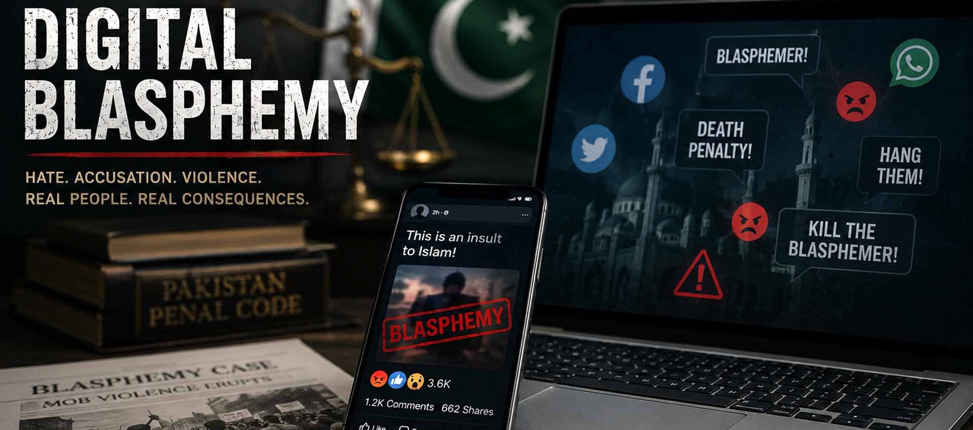 Smartphone containing digital evidence in a blasphemy case in Pakistan – illustrative image