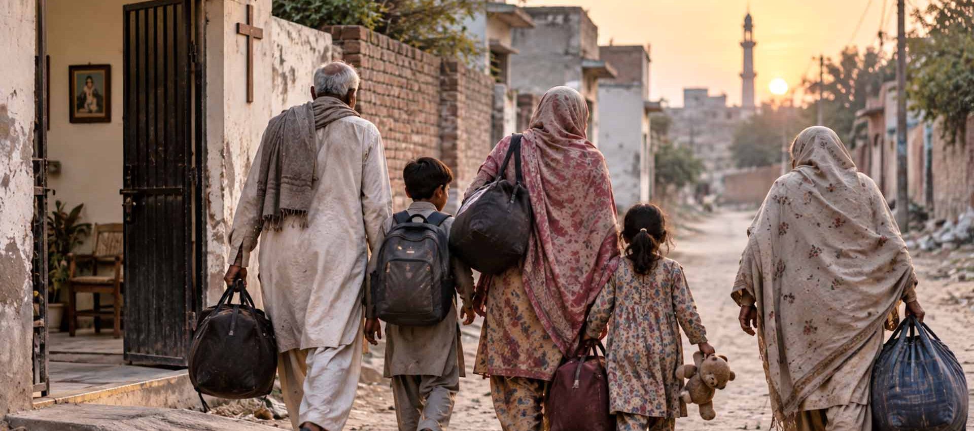 Family displaced after a blasphemy accusation in Pakistan – illustrative image